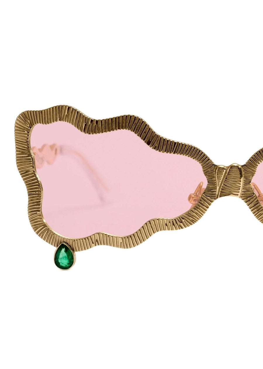'Tuxedo' Eyewear with Emerald Teardrop