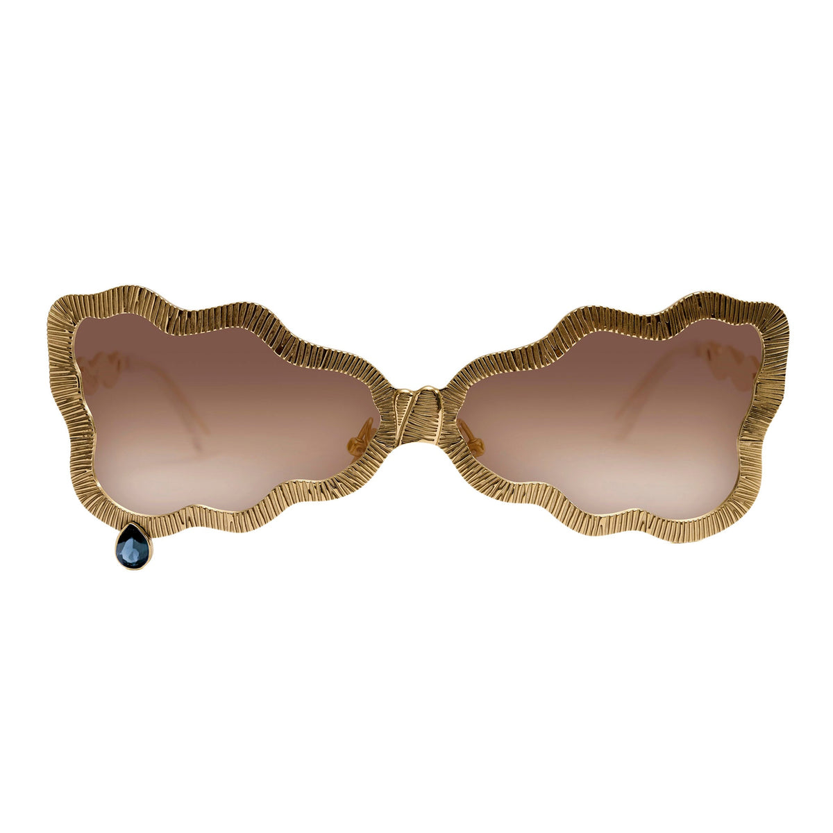 Tuxedo glasses with brown lenses and London blue topaz