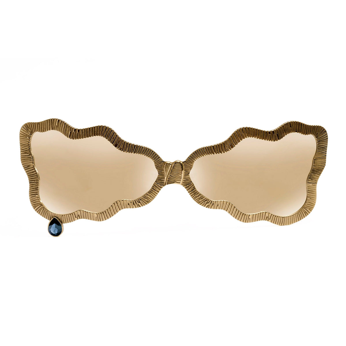 Tuxedo glasses with gold lenses and London blue topaz