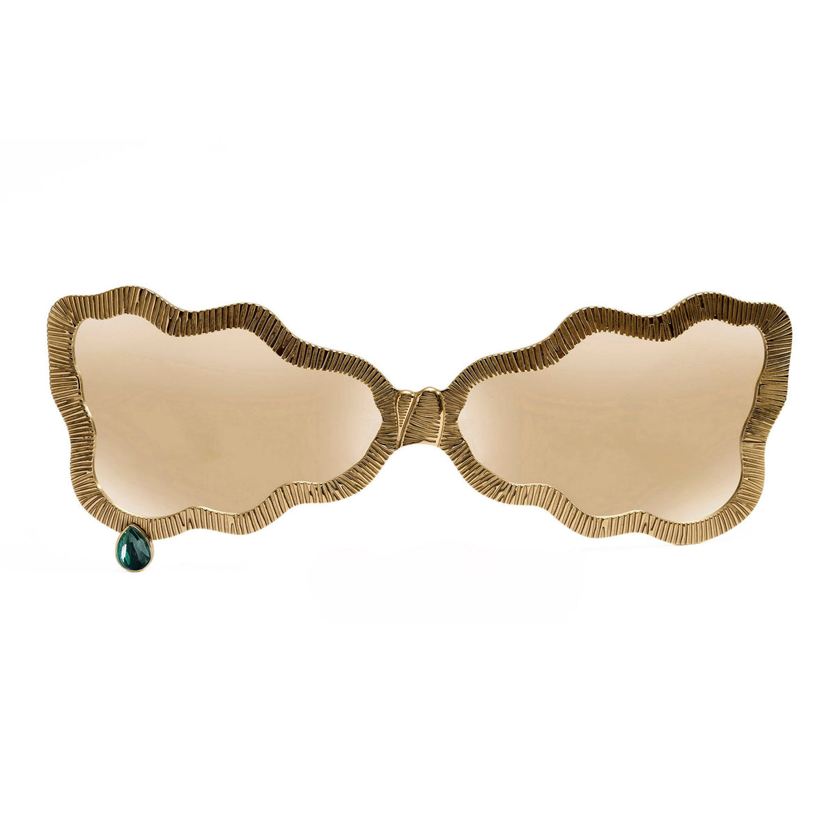 Tuxedo glasses with gold lenses and malachite stone