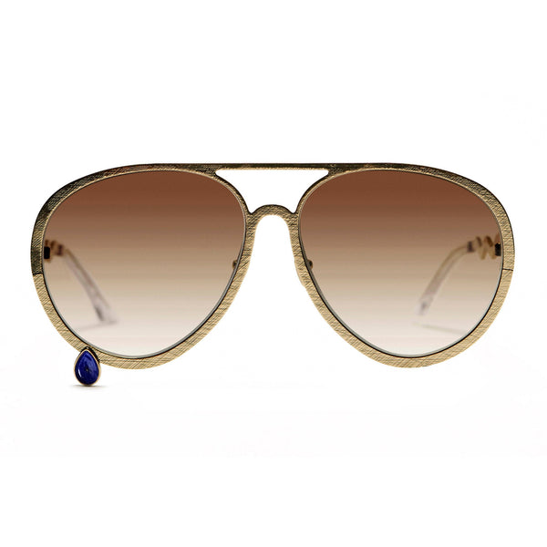 Supersize Aviators with brown lens and lapis