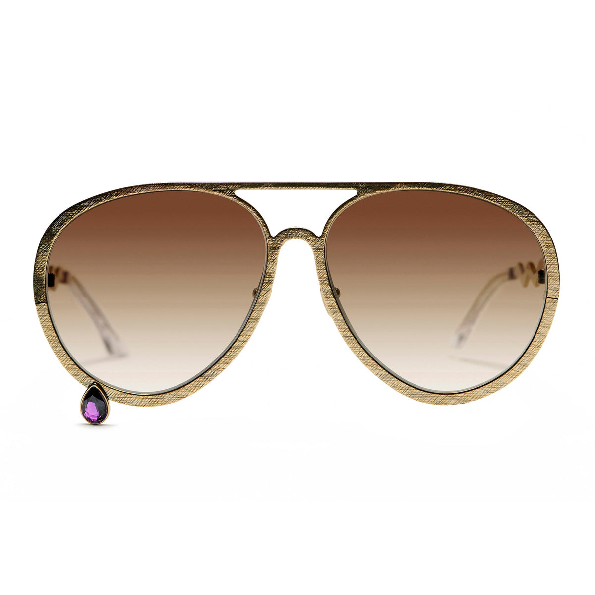 Supersize Aviators with brown lens and amethyst